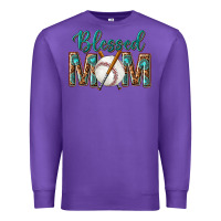 Purple western blessed mom with baseball Premium Sweatshirt - texasbilliewilder