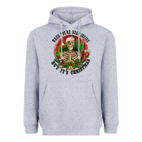 Heather Grey When you're dead inside but it's christmas Heavyweight Hoodie - RanaPortraitStore
