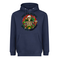 Navy When you're dead inside but it's christmas Heavyweight Hoodie - RanaPortraitStore