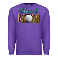 Purple western blessed mom with hockey Premium Sweatshirt - texasbilliewilder
