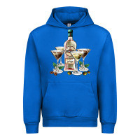 Cobalt martini glasses and martini bottle Urban Hoodie - AdoDesignShop