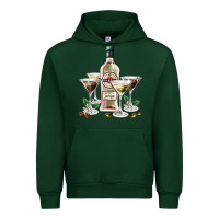 Forest Green martini glasses and martini bottle Urban Hoodie - AdoDesignShop