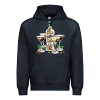 Navy martini glasses and martini bottle Urban Hoodie - AdoDesignShop