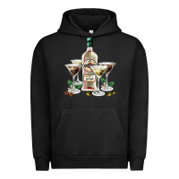Pigment Black martini glasses and martini bottle Urban Hoodie - AdoDesignShop