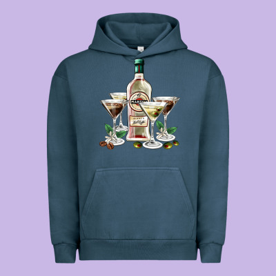 Martini Glasses And Martini Bottle Urban Hoodie Designed By Adodesignshop