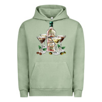 Pigment Oil Green martini glasses and martini bottle Urban Hoodie - AdoDesignShop