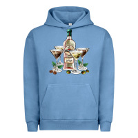Pigment Pebble Blue martini glasses and martini bottle Urban Hoodie - AdoDesignShop