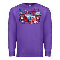 Purple American nurse coffee cups Premium Sweatshirt - Zillion Design Studio