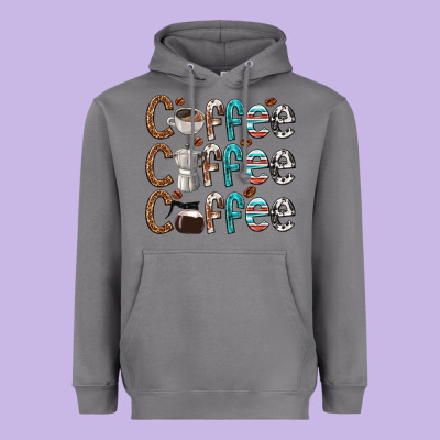 Coffee Coffee Coffee Heavyweight Hoodie Designed By Texasbilliewilder
