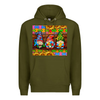 Army Green autism gnomes Premium Hoodie - AdoDesignShop