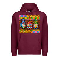 Burgundy autism gnomes Premium Hoodie - AdoDesignShop