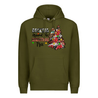 Army Green rocking around the christmas tree Premium Hoodie - JahusDesignShop