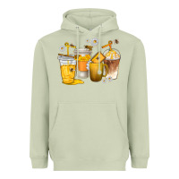 Matcha coffee cups bumble bee Heavyweight Hoodie - texasbilliewilder