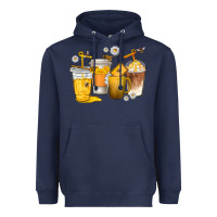 Navy coffee cups bumble bee Heavyweight Hoodie - texasbilliewilder