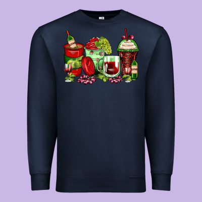 Wine Coffee Cups Premium Sweatshirt Designed By Zillion Design Studio