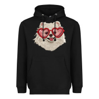 Black white pomeranian with love glasses Heavyweight Hoodie - RanaPortraitStore