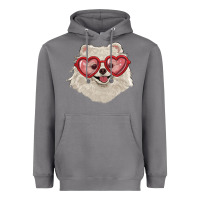 Storm white pomeranian with love glasses Heavyweight Hoodie - RanaPortraitStore