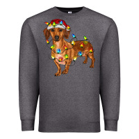 Charcoal Heather dachshund with christmas lights Premium Sweatshirt - RanaPortraitStore