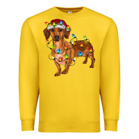 Lemon dachshund with christmas lights Premium Sweatshirt - RanaPortraitStore