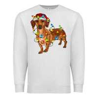 Oatmeal Heather dachshund with christmas lights Premium Sweatshirt - RanaPortraitStore