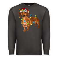 Smoke dachshund with christmas lights Premium Sweatshirt - RanaPortraitStore