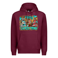 Burgundy merry christmas Premium Hoodie - JahusDesignShop