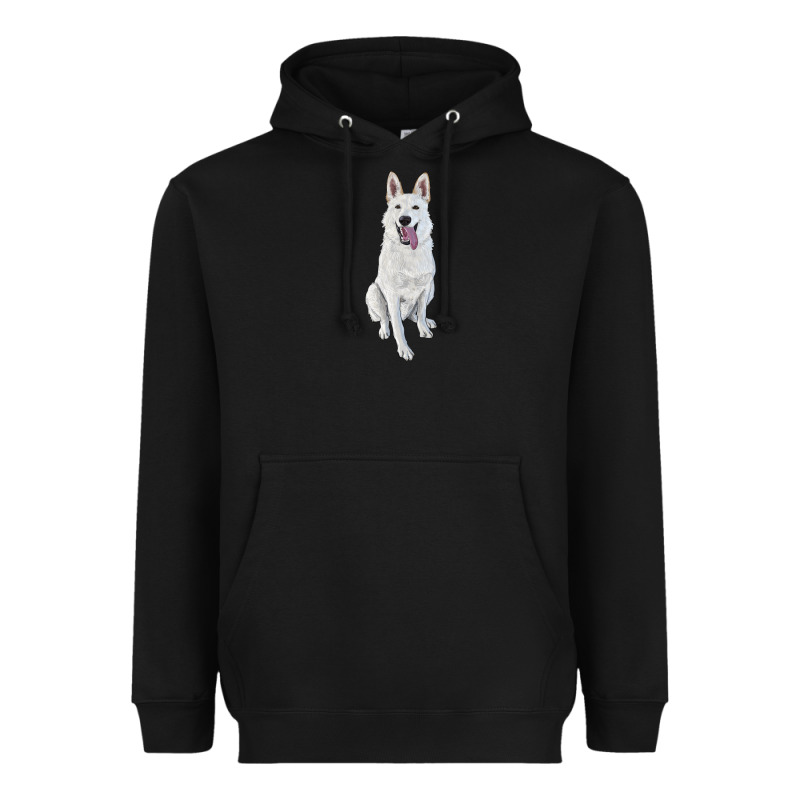 Hand Drawing White Shepherd Heavyweight Hoodie by RanaPortraitStore | Teevron