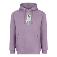 Lavender Hand Drawing White Shepherd Heavyweight Hoodie - RanaPortraitStore