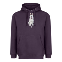 Plum Hand Drawing White Shepherd Heavyweight Hoodie - RanaPortraitStore