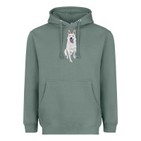 Sage Hand Drawing White Shepherd Heavyweight Hoodie - RanaPortraitStore