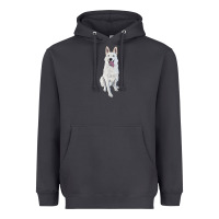 Smoke Hand Drawing White Shepherd Heavyweight Hoodie - RanaPortraitStore