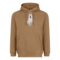 Toasted Coconut Hand Drawing White Shepherd Heavyweight Hoodie - RanaPortraitStore