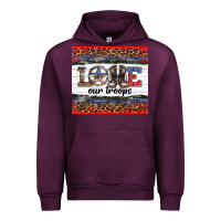 Mauve Wine armed forces day love our troops Urban Hoodie - Artiststas