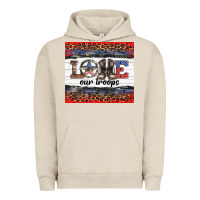 Pigment French Oak armed forces day love our troops Urban Hoodie - Artiststas