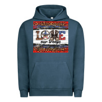 Pigment Midnight Navy armed forces day love our troops Urban Hoodie - Artiststas