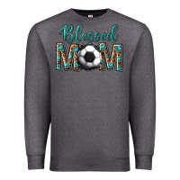 Charcoal Heather western blessed mom with soccer Premium Sweatshirt - texasbilliewilder
