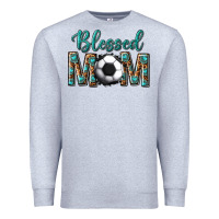 Heather Grey western blessed mom with soccer Premium Sweatshirt - texasbilliewilder