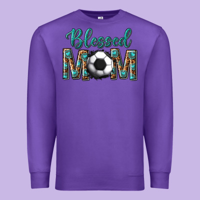 Western Blessed Mom With Soccer Premium Sweatshirt Designed By Texasbilliewilder