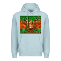 Blue Mist st patricks day long haired cow Premium Hoodie - Jasminsmagicworld