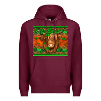 Burgundy st patricks day long haired cow Premium Hoodie - Jasminsmagicworld