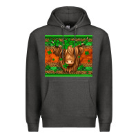 Charcoal Heather st patricks day long haired cow Premium Hoodie - Jasminsmagicworld