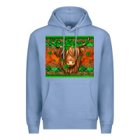 Colony Blue st patricks day long haired cow Premium Hoodie - Jasminsmagicworld