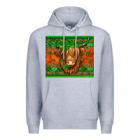 Heather Grey st patricks day long haired cow Premium Hoodie - Jasminsmagicworld
