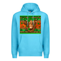 Ocean Blue st patricks day long haired cow Premium Hoodie - Jasminsmagicworld