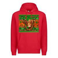 Red st patricks day long haired cow Premium Hoodie - Jasminsmagicworld