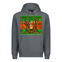 Rock st patricks day long haired cow Premium Hoodie - Jasminsmagicworld