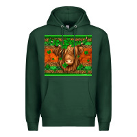 Sports Green st patricks day long haired cow Premium Hoodie - Jasminsmagicworld