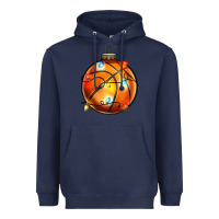 Navy christmas  baskerball Heavyweight Hoodie - Zillion Design Studio
