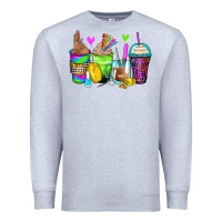 Heather Grey nail art coffee cups Premium Sweatshirt - Zillion Design Studio