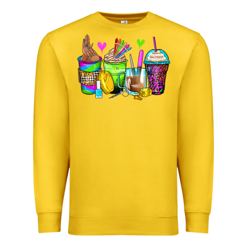 Nail Art Coffee Cups Premium Sweatshirt by Zillion Design Studio | Teevron